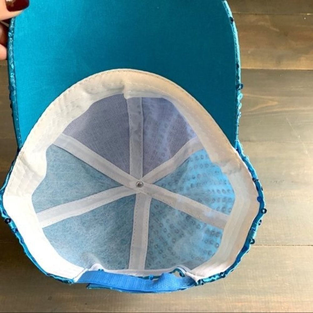 Blue Sequined Baseball Cap - Picture 7 of 7